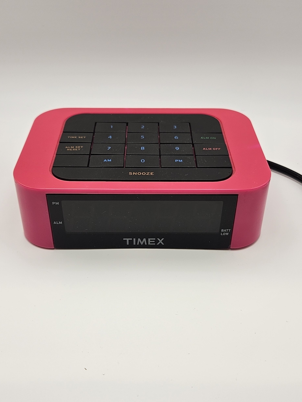 RARE Timex T123L LED Alarm Clock – Multicolor Digits – Retro Style